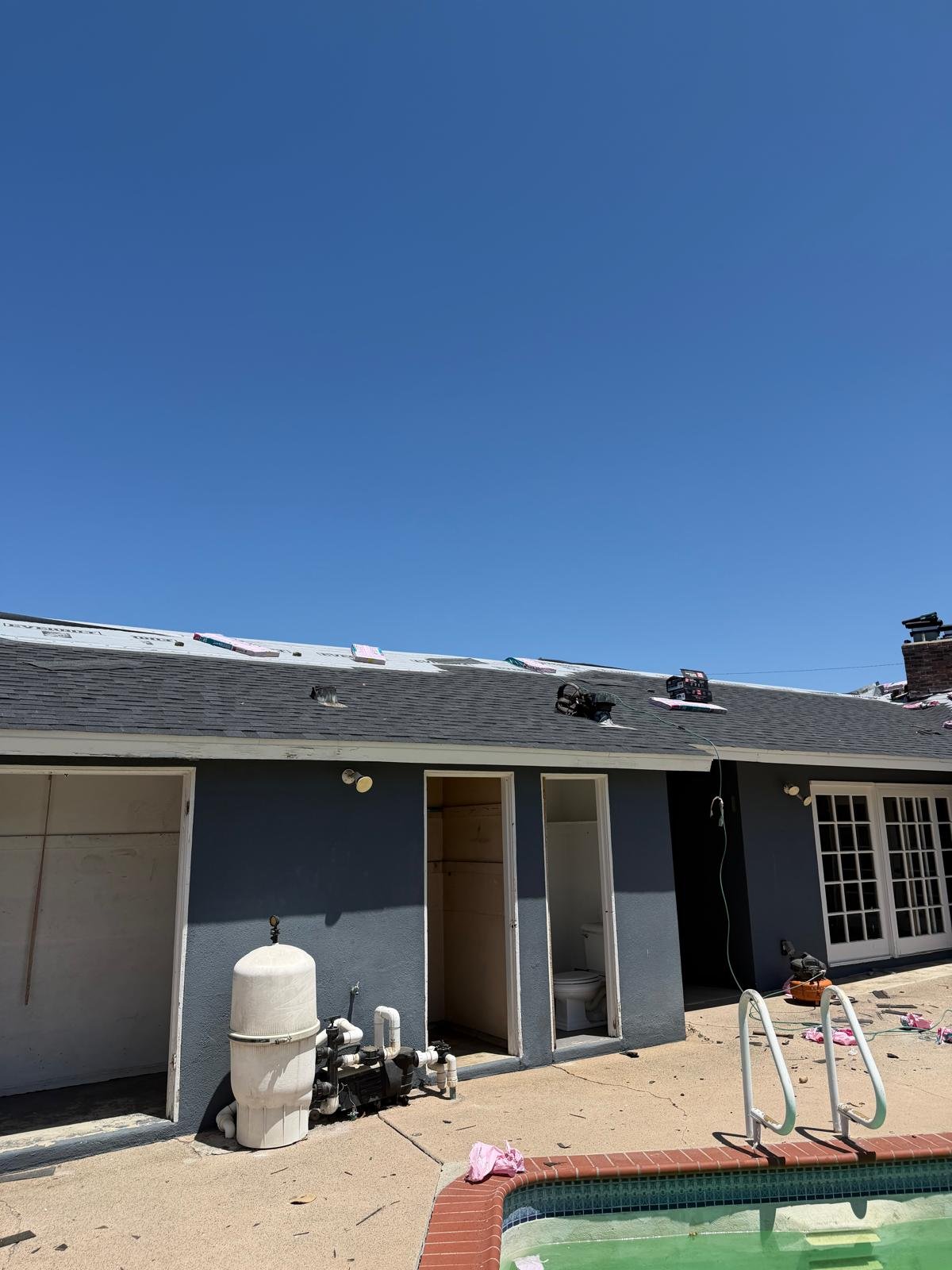 Residential roof work in progress