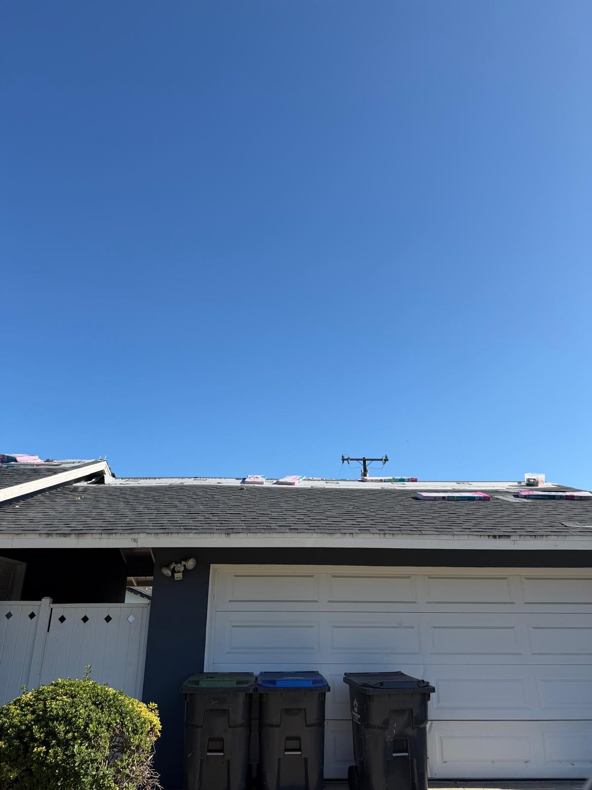 Residential roof replacement progress